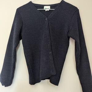 VINTAGE Dark Blue Ribbed Cardigan